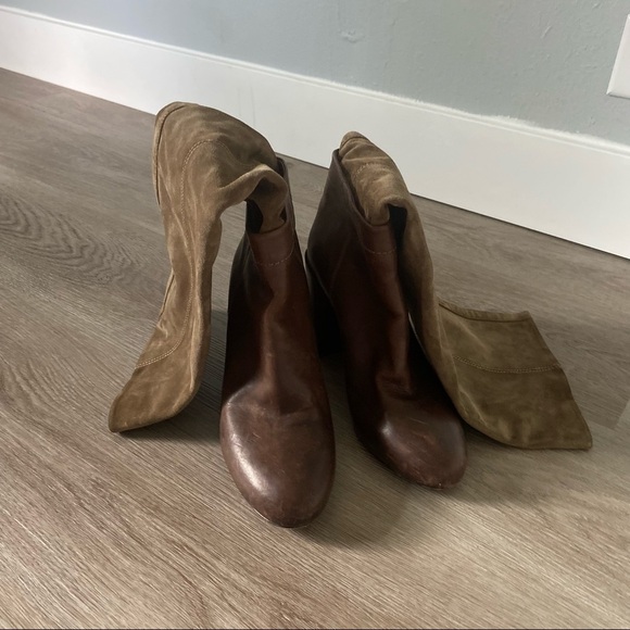 Vince Suede Pull On Heeled Boots - Picture 9 of 13